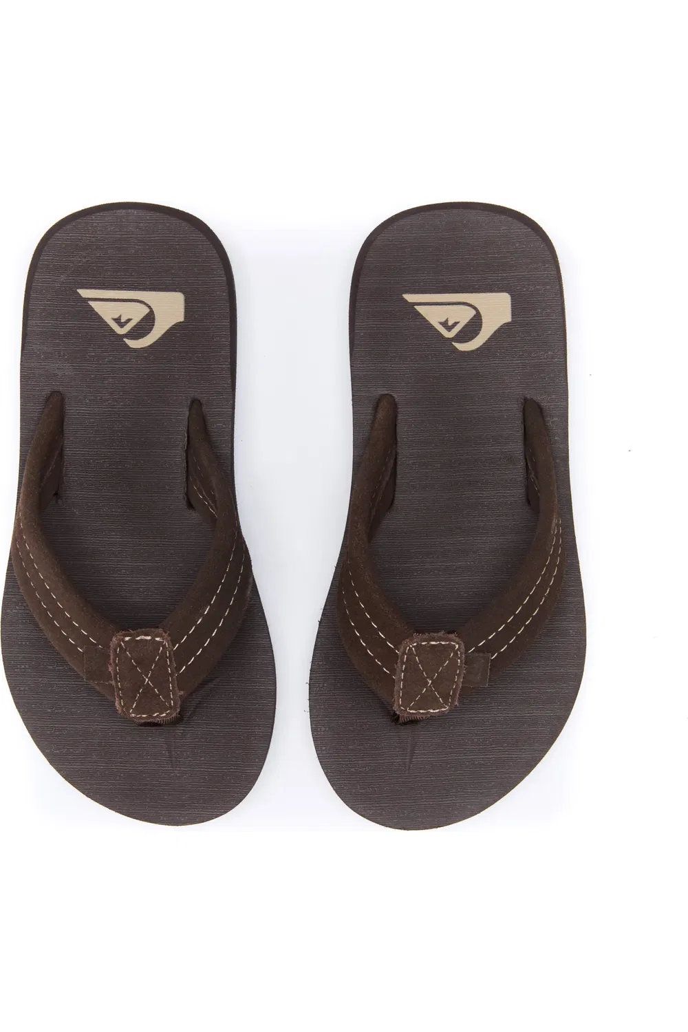 Детские сандалии вьетнамки на мягкой подошве Carver Suede Core Quiksilver, темно-коричневый — фото 3