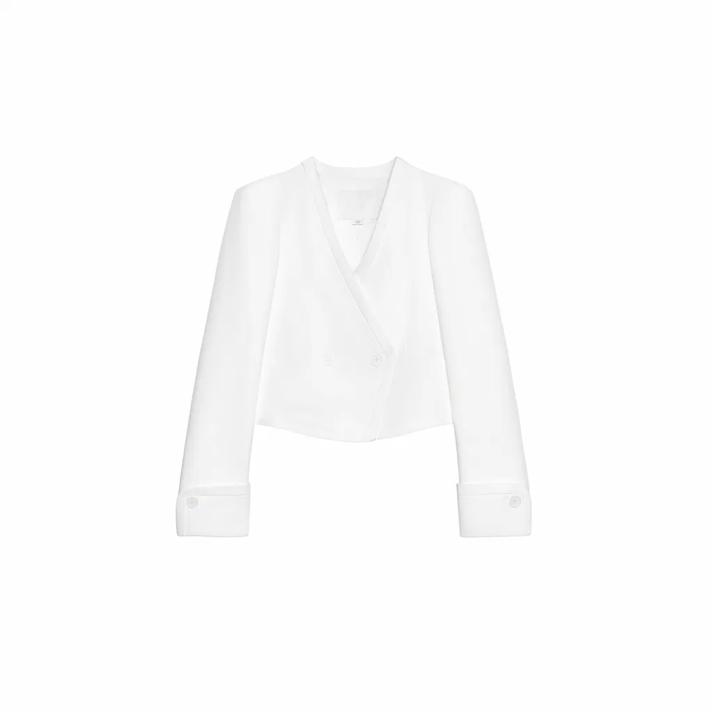 Женский деловой костюм с V-образным вырезом ZARA, Белый
