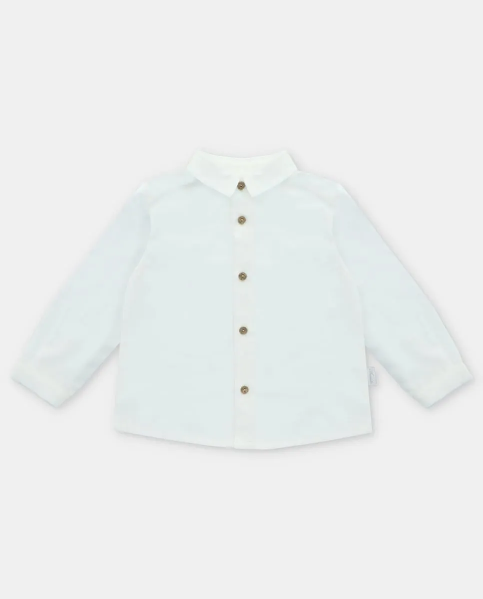 

Детская хлопковая рубашка естественного цвета Martín Aranda