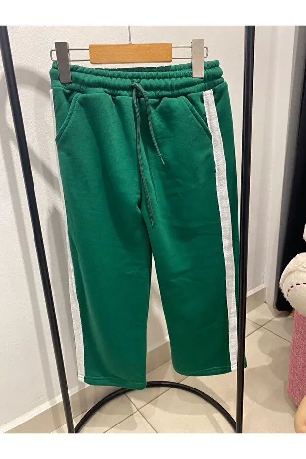 Детский комплект из футера с принтом Yazi detay tracksuit set Mama Choice, Green — фото 4