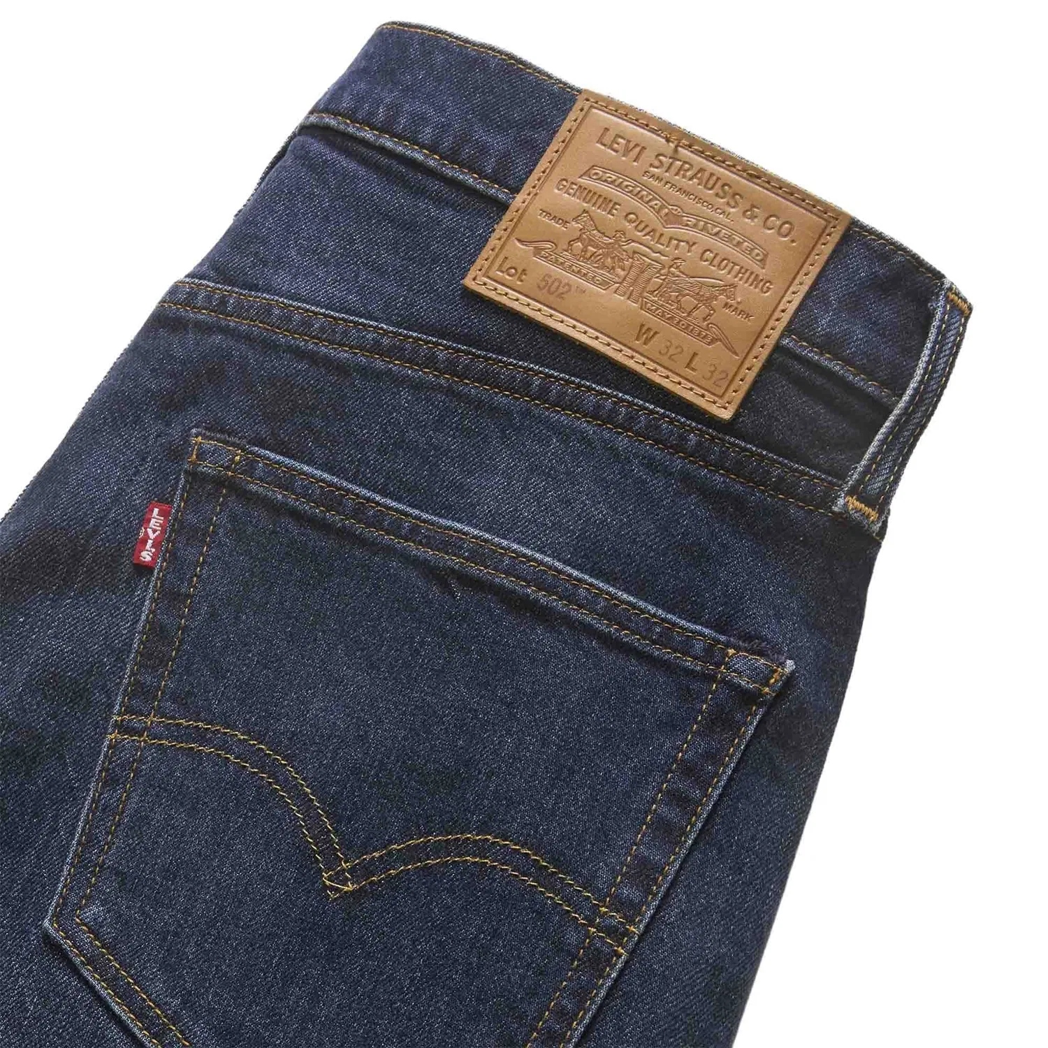 Мужские джинсы зауженные Levi's 502 Original, Dark Blue — фото 2