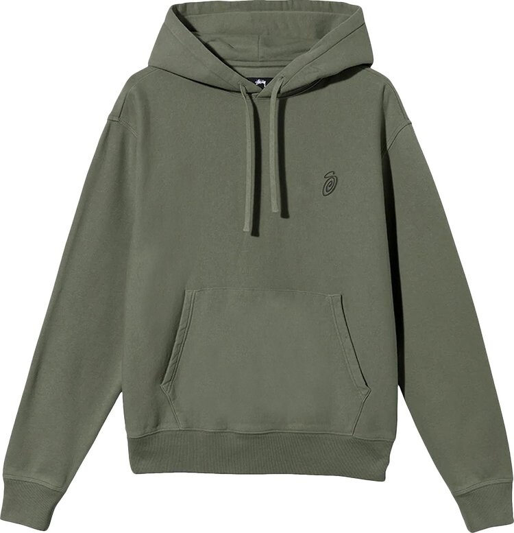 Худи Stussy Swirl Appliqué Hoodie 'Olive', зеленый — фото 2