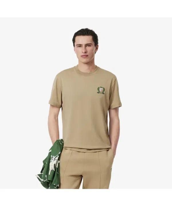 Футболка с принтом badge, TH0027-55G 02s, Lacoste, черный