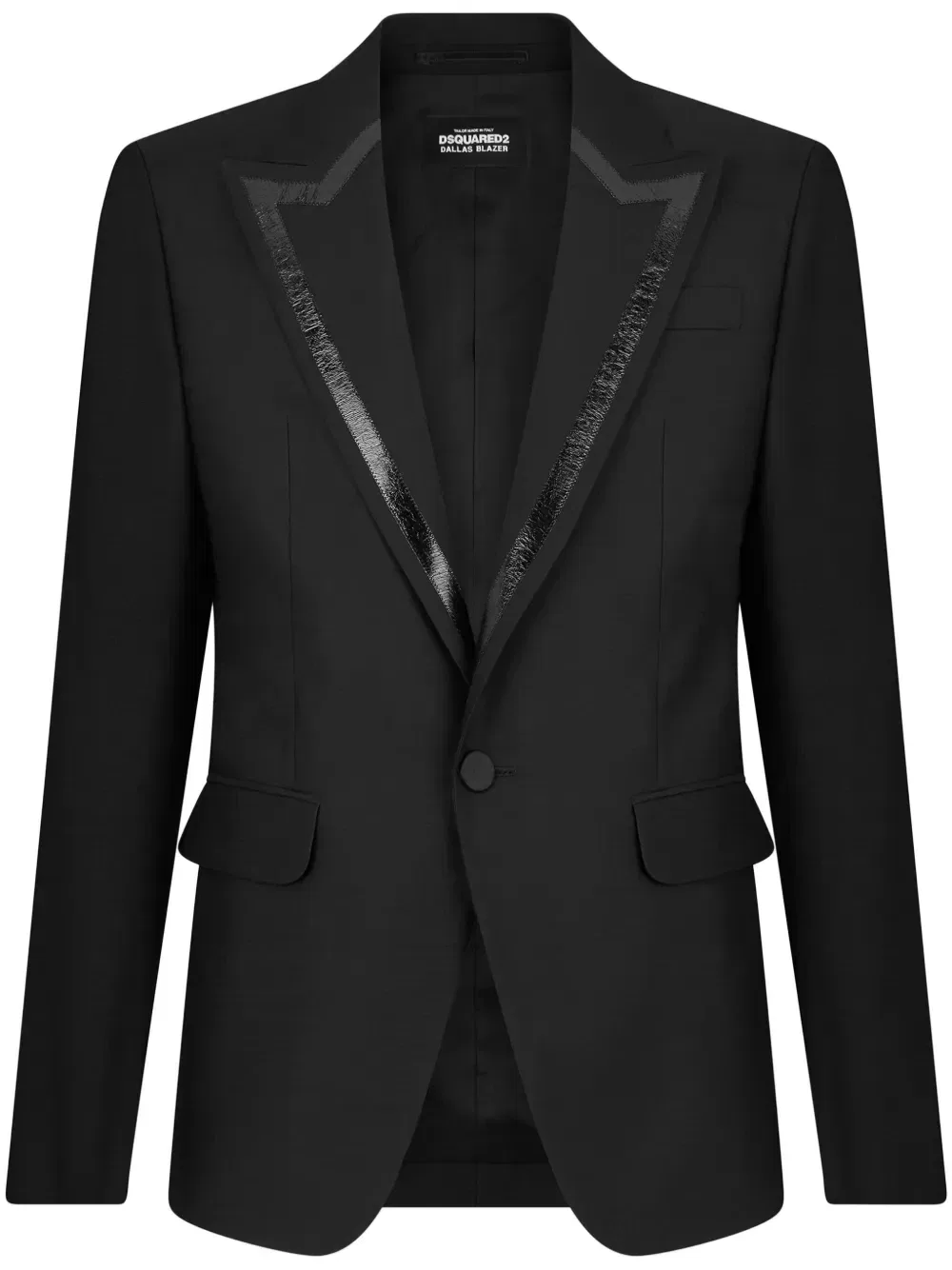 Блейзер однобортный с контрастными лацканами Dsquared2, черный