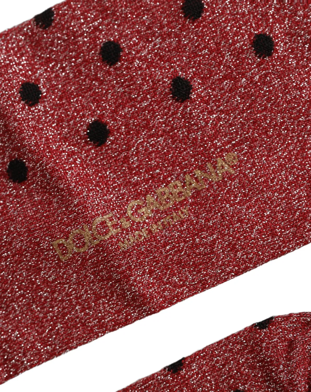 Мужские носки с принтом в горошек Maroon Polka Dot Over The Calf Dolce & Gabbana, Maroon
