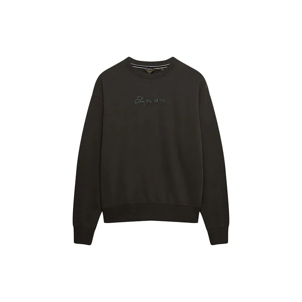 Свитшот свободного кроя Script Brand Loose Crew Superdry, зеленый — фото 3