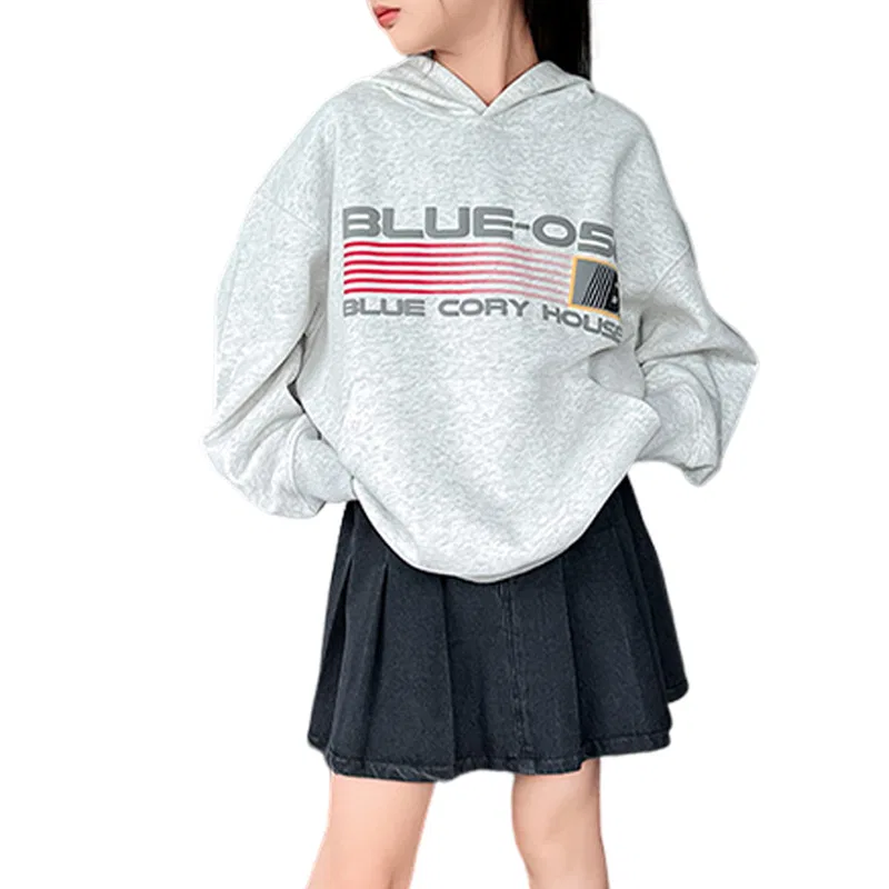 Детский свитшот с длинным рукавом Lanza, White Gray