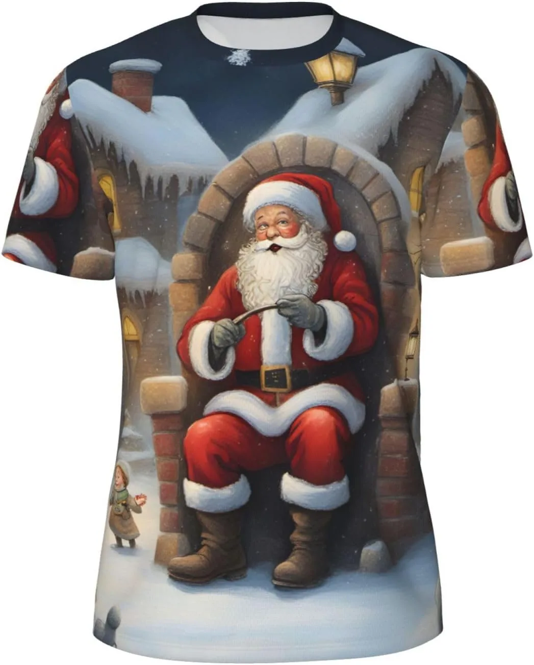 

Футболка мужская летняя с принтом Santa Claus Snow Secenry SDFHU