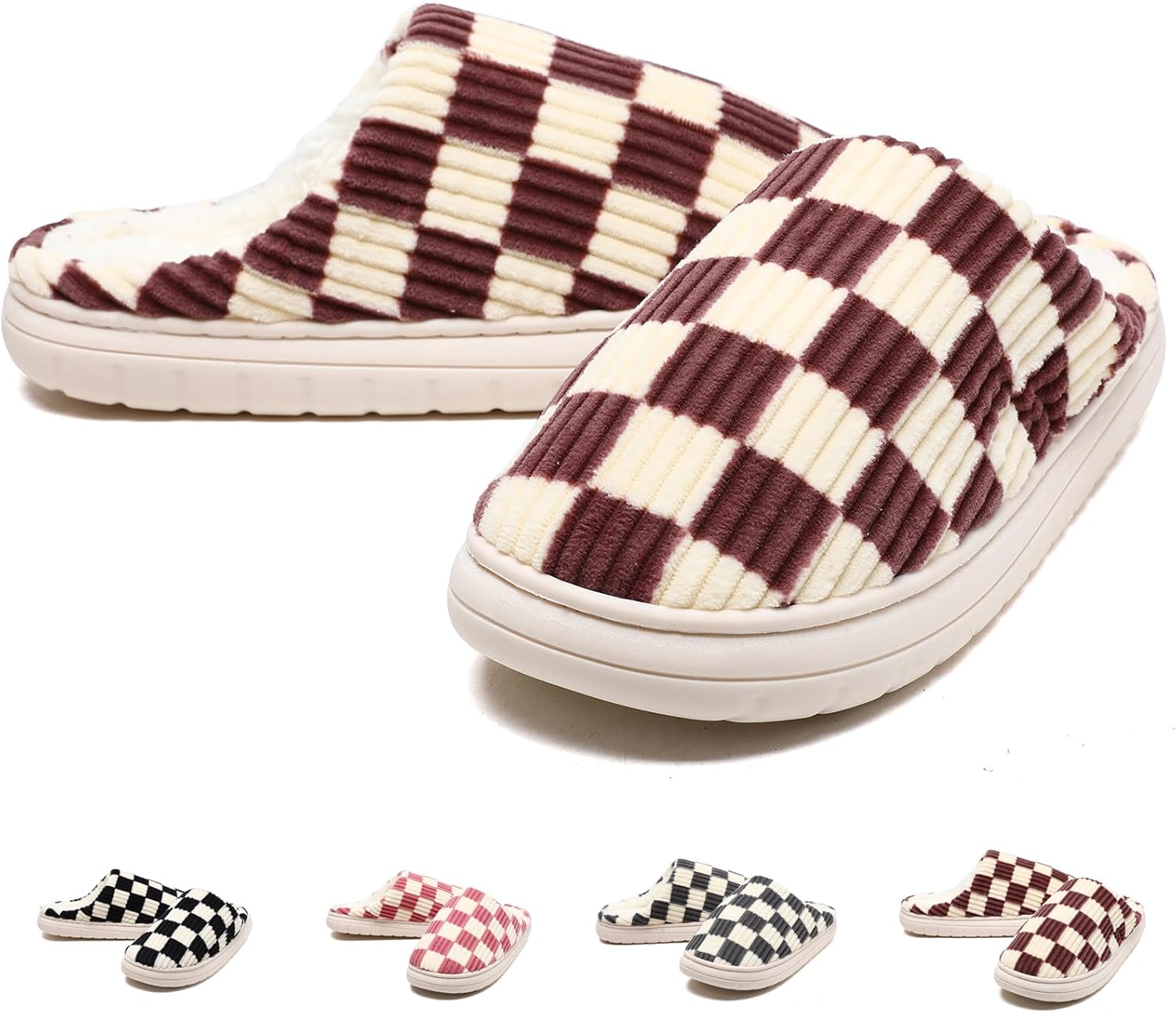 

Домашние тапочки Guyarns для женщин и мужчин - пушистые, удобные для дома и улицы с амортизирующей стелькой и искусственным мехом, коричневый