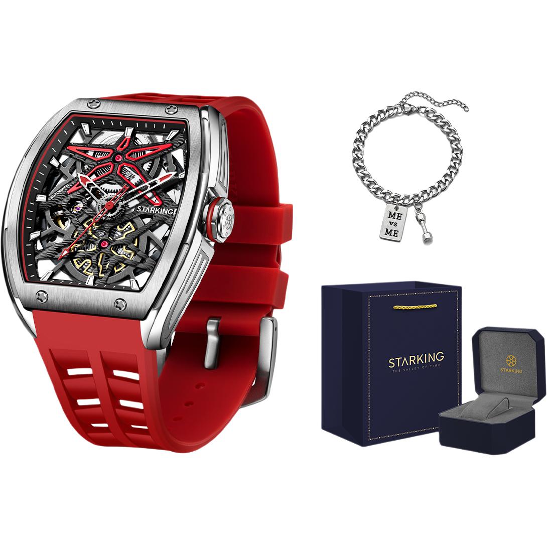 

STARKING Часы Opener Collection Automatic Mechanical Movement Rubber Strap Watch Men's Watch Black Dial