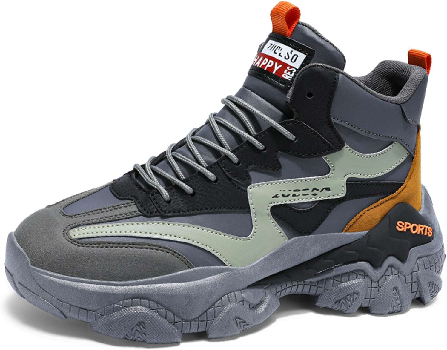 

Мужские высокие модные кроссовки с толстой подошвой, повседневные спортивные кеды для тенниса, бега и ходьбы Spwagym, серый