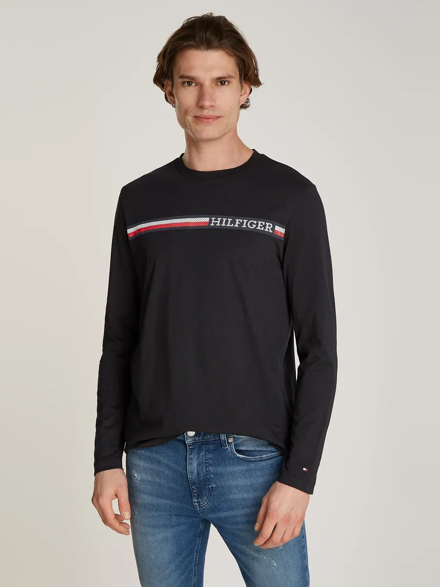 

Tommy Hilfiger футболка с длинными рукавами "CHEST STRIPE LS TEE", черный