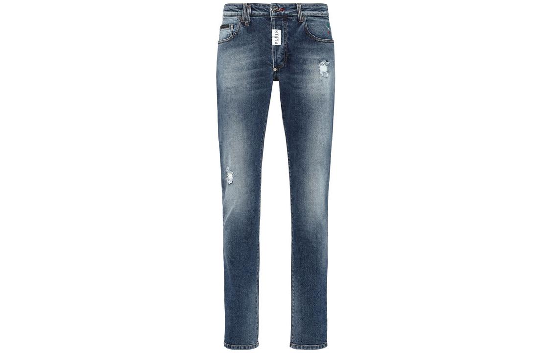 

Джинсы прямого кроя с логотипом PHILIPP PLEIN, синий