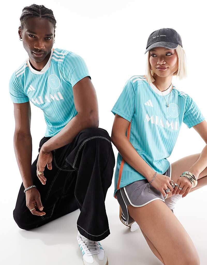 

Светло-мятная домашняя футболка унисекс adidas Football Miami 2024/2025