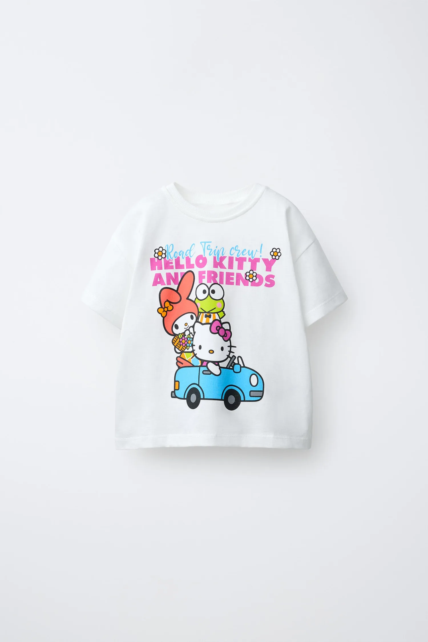 Футболка с изображением автомобиля hello kitty and friends sanrio Zara, белый