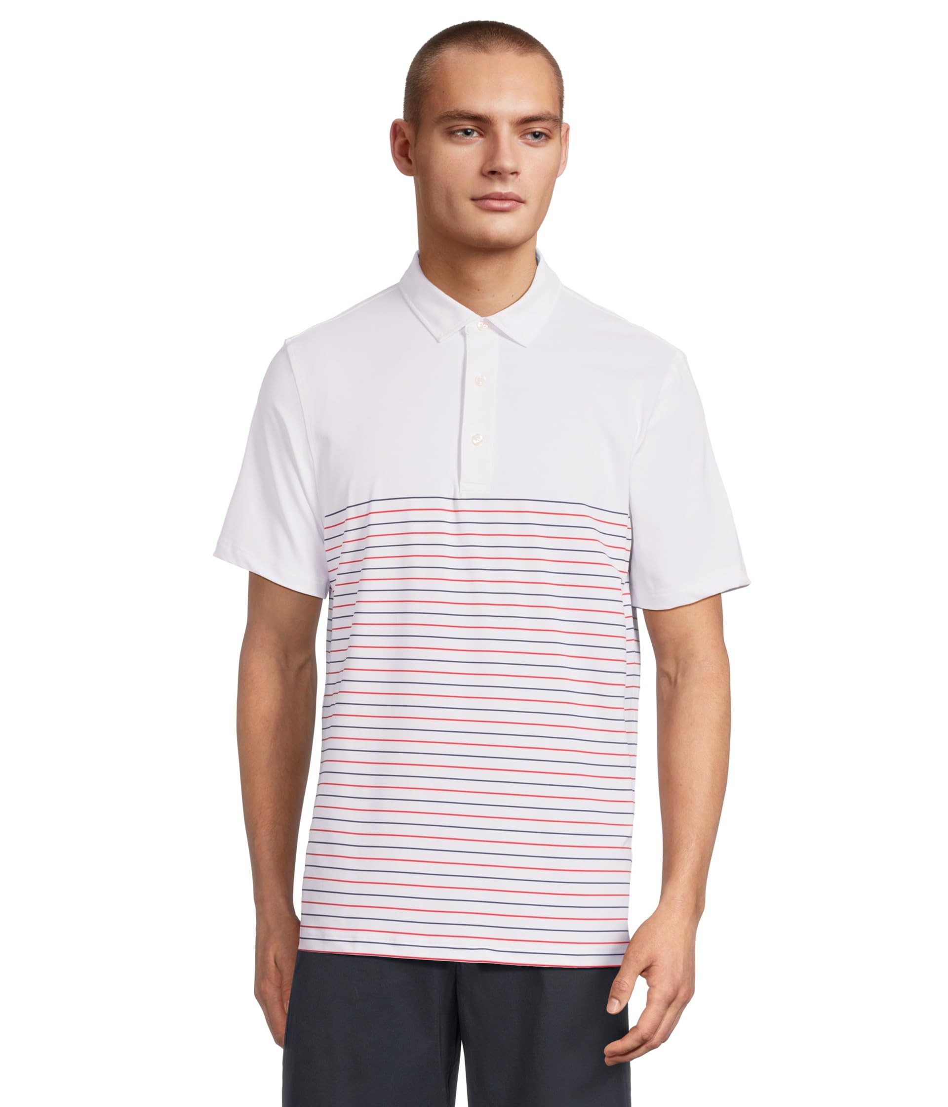 

Поло Vineyard Vines Short Sleeve Palmero Polo, White/Nautical Navy/Red