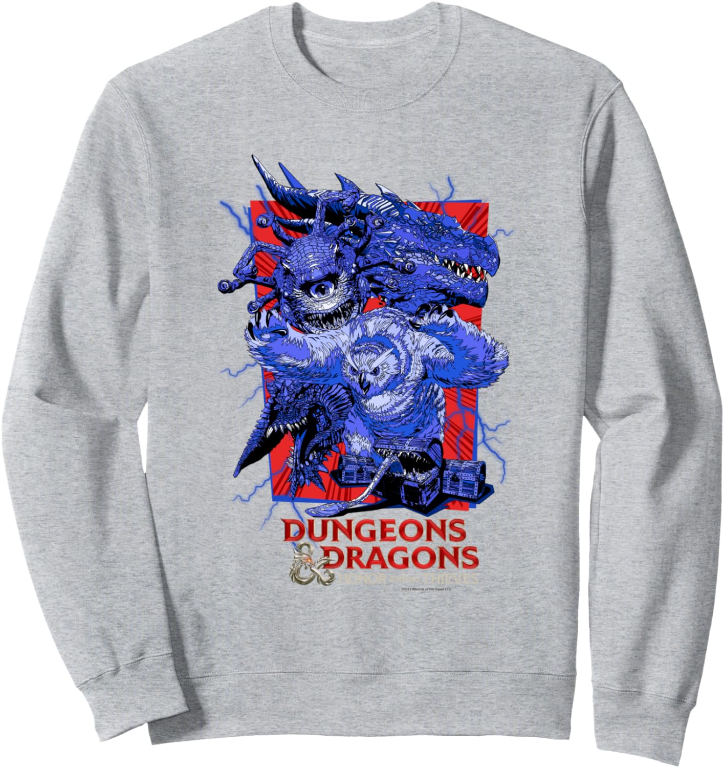 

Толстовка с постером и изображением монстров из игры Dungeons & Dragons: Honor Among Thieves, серая, Серый, Толстовка с постером и изображением монстров из игры Dungeons & Dragons: Honor Among Thieves, серая