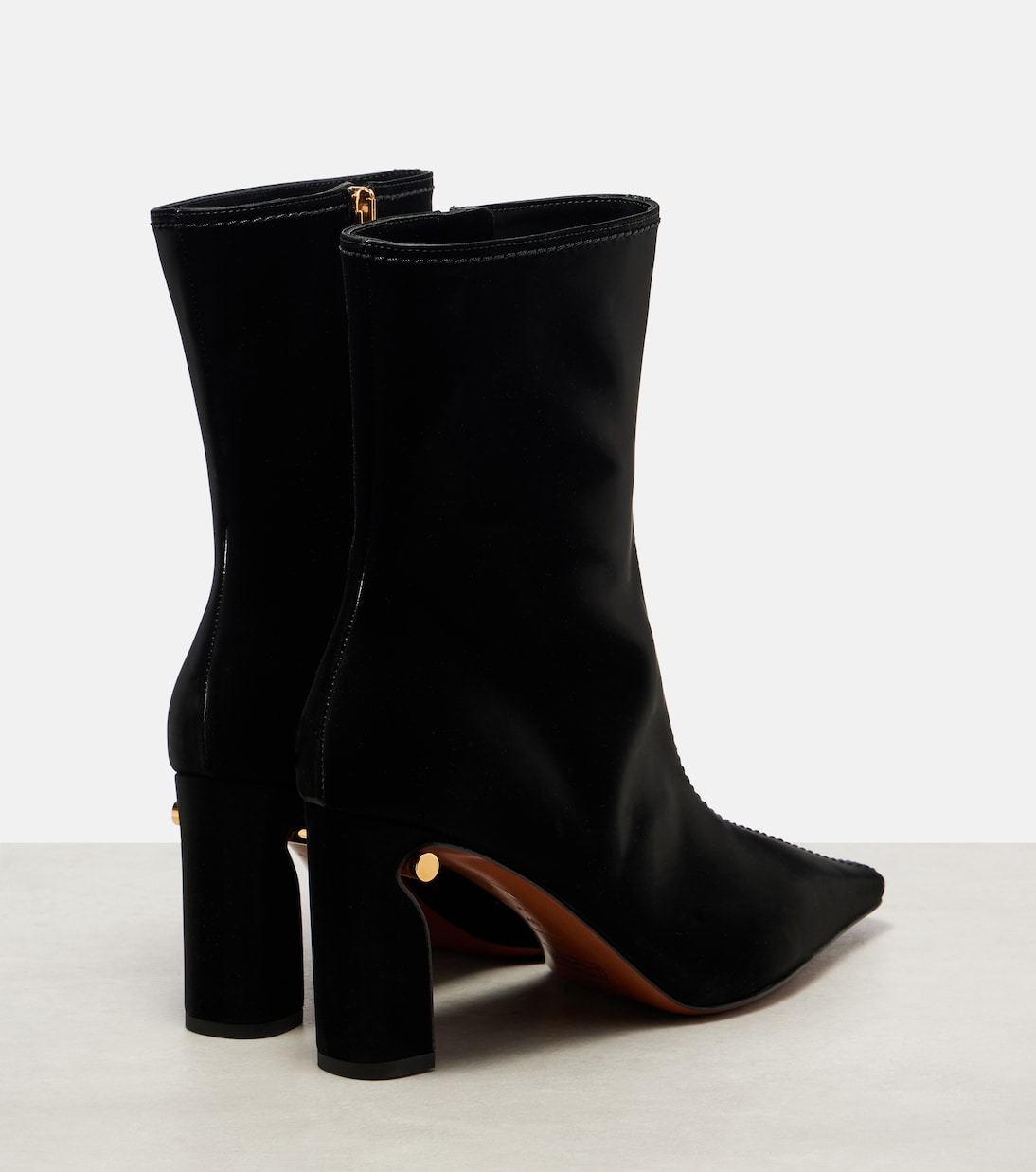 Ботфорты с декором McQueen, Black/Gold — фото 2