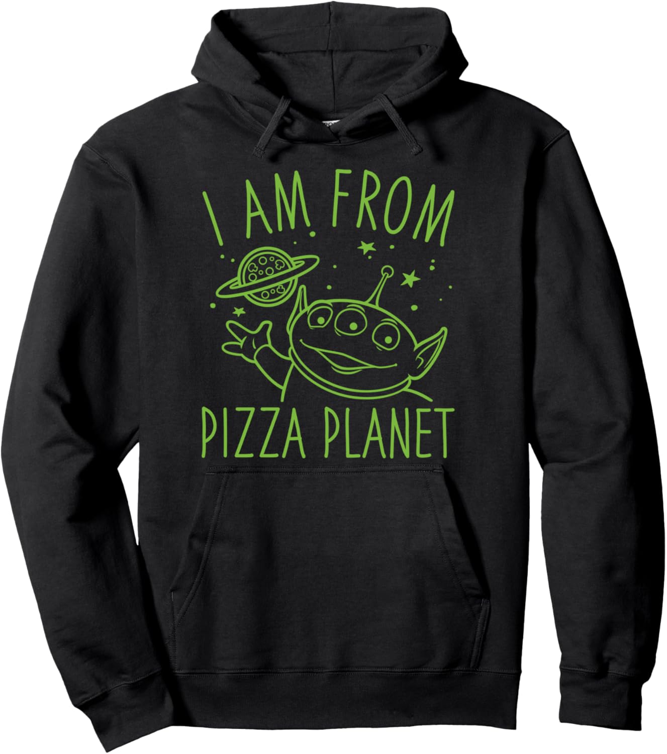

Худи Disney Pixar Toy Story Neon Green Alien Pizza Planet, черная