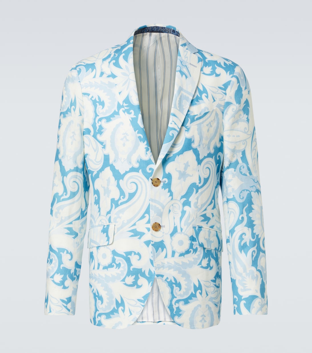 

Однобортный хлопковый пиджак Printed Etro, Print On Pale Blue Base