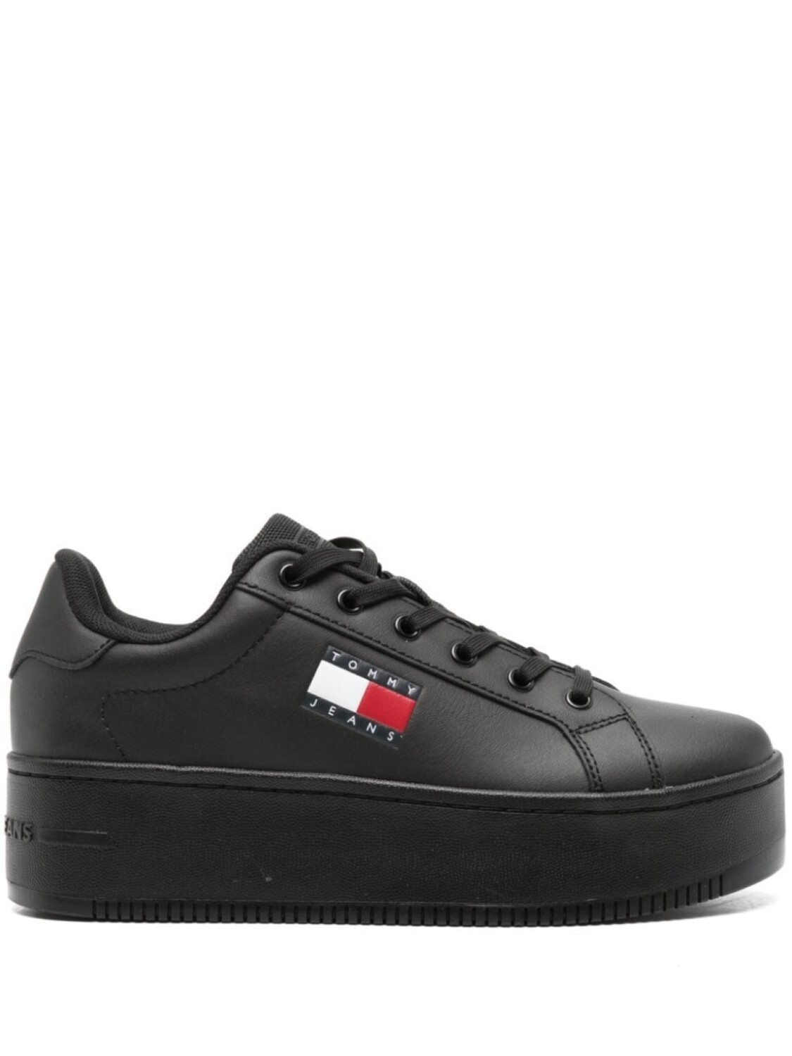Tommy Jeans кеды из кожи на плоской подошве, черный