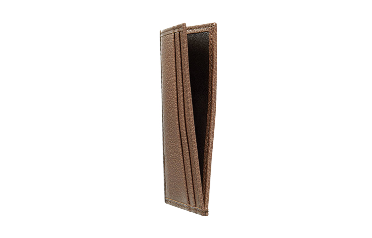 Ophidia Canvas With Leather Card Clip Card Holder Regular Unisex Ebony/Brown GUCCI — фото 3