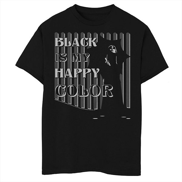

Футболка с принтом Boys 8-20 husky wednesday black is my happy color Licensed Character