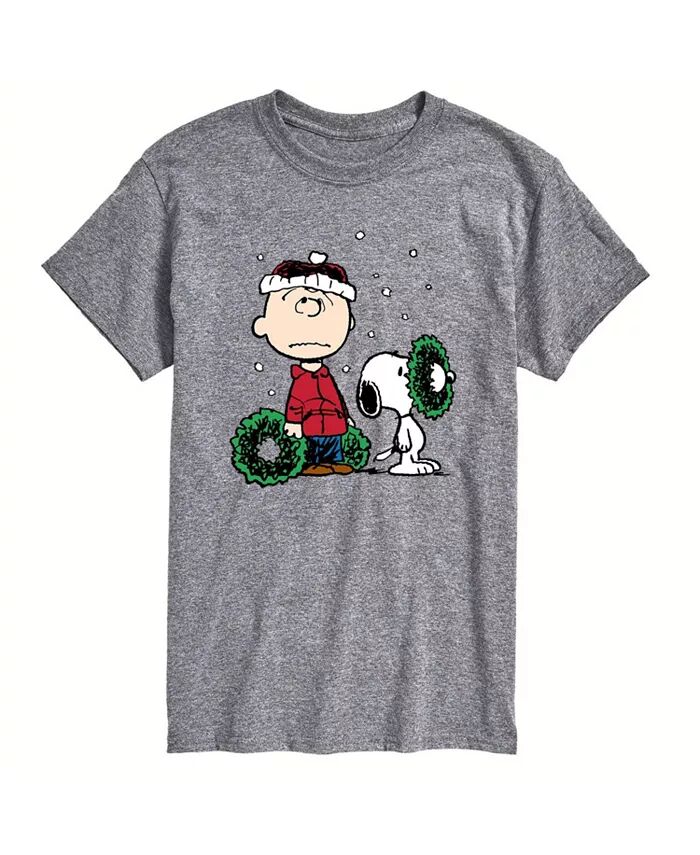 

Мужская футболка с коротким рукавом Peanuts Christmas AIRWAVES, серый
