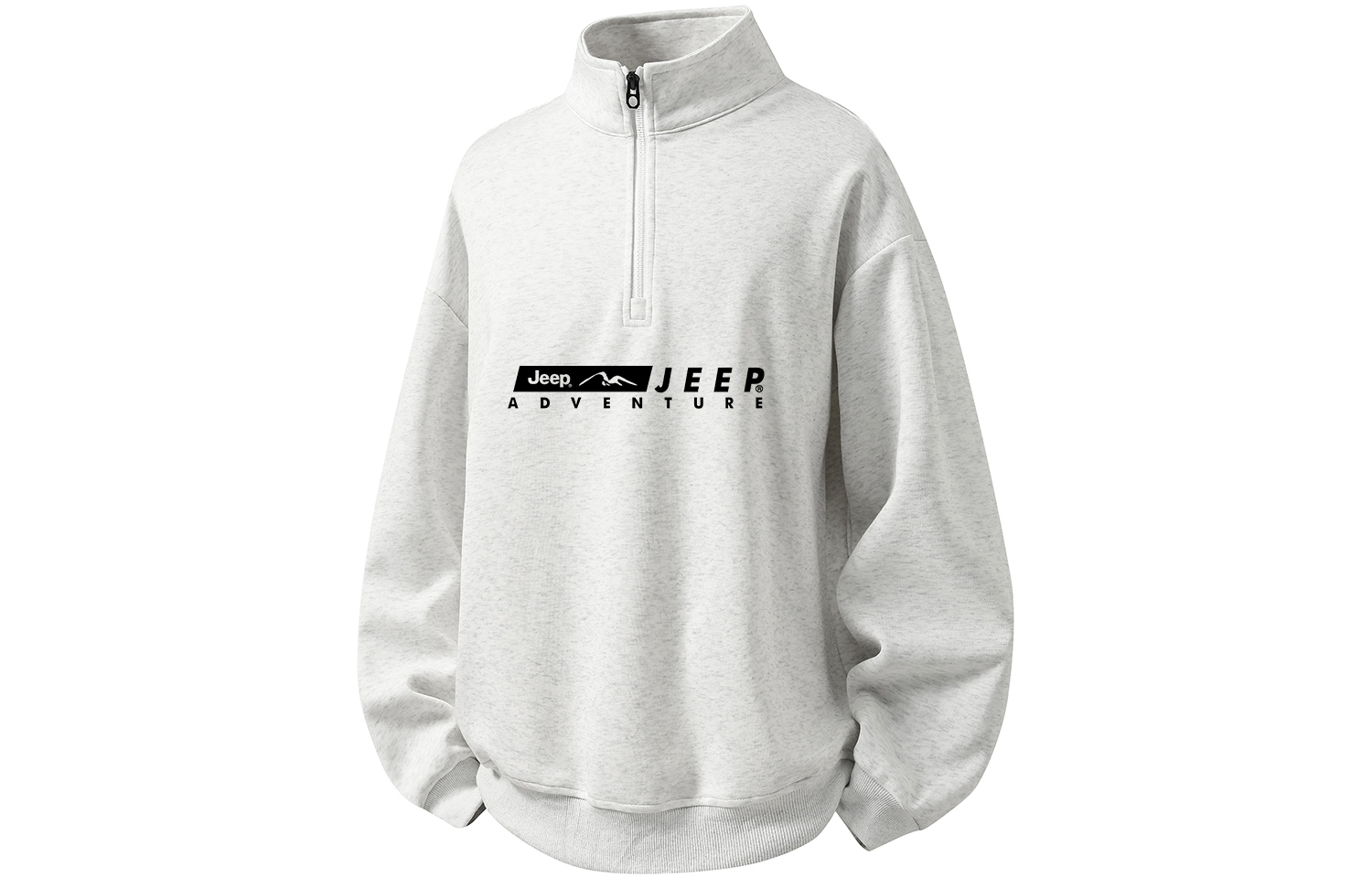 

Свитшот Unisex Stand Collar Moderate Regular Jeep, белый heather серый