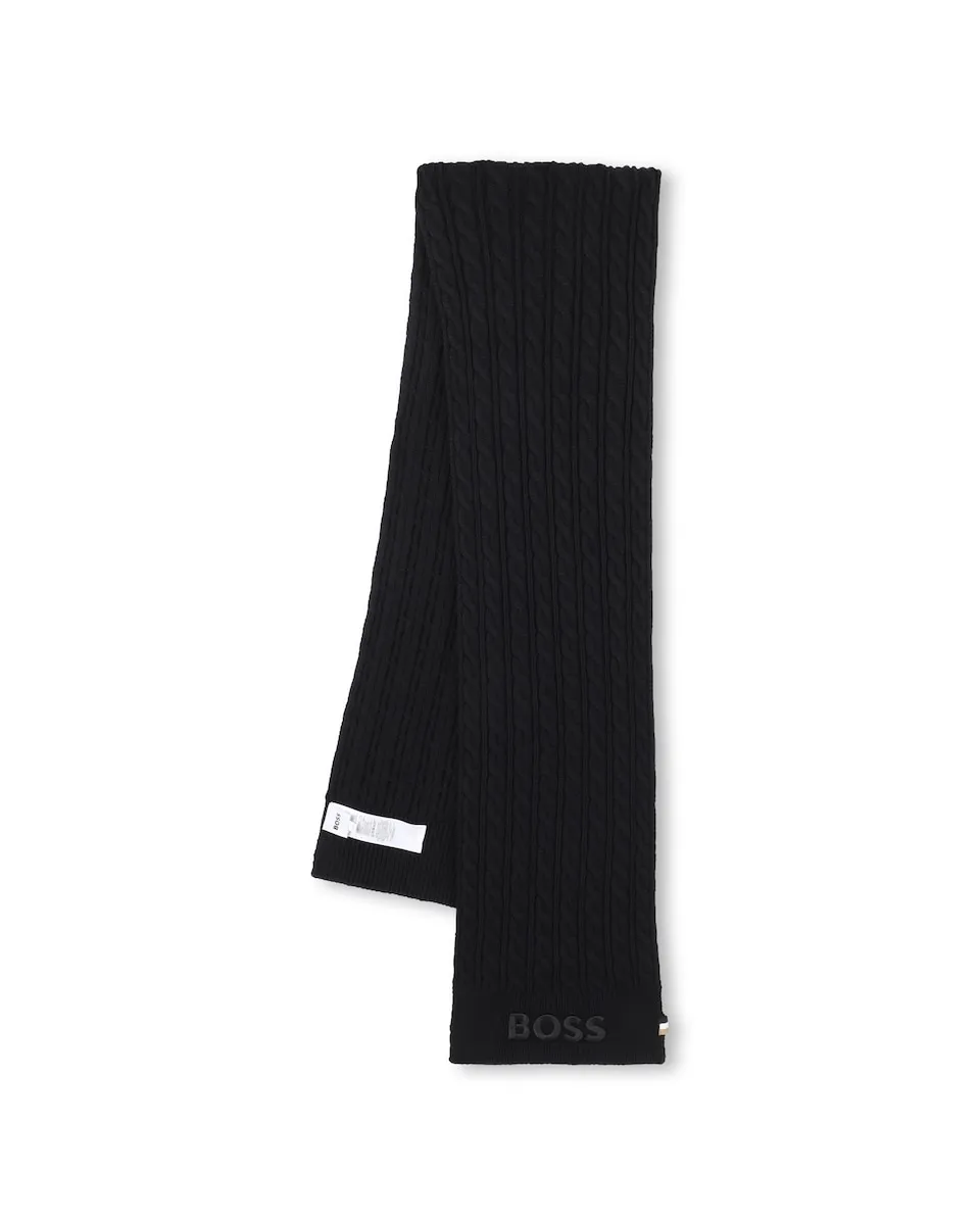

Черный шарф для мальчика в вискозе BOSS Kidswear