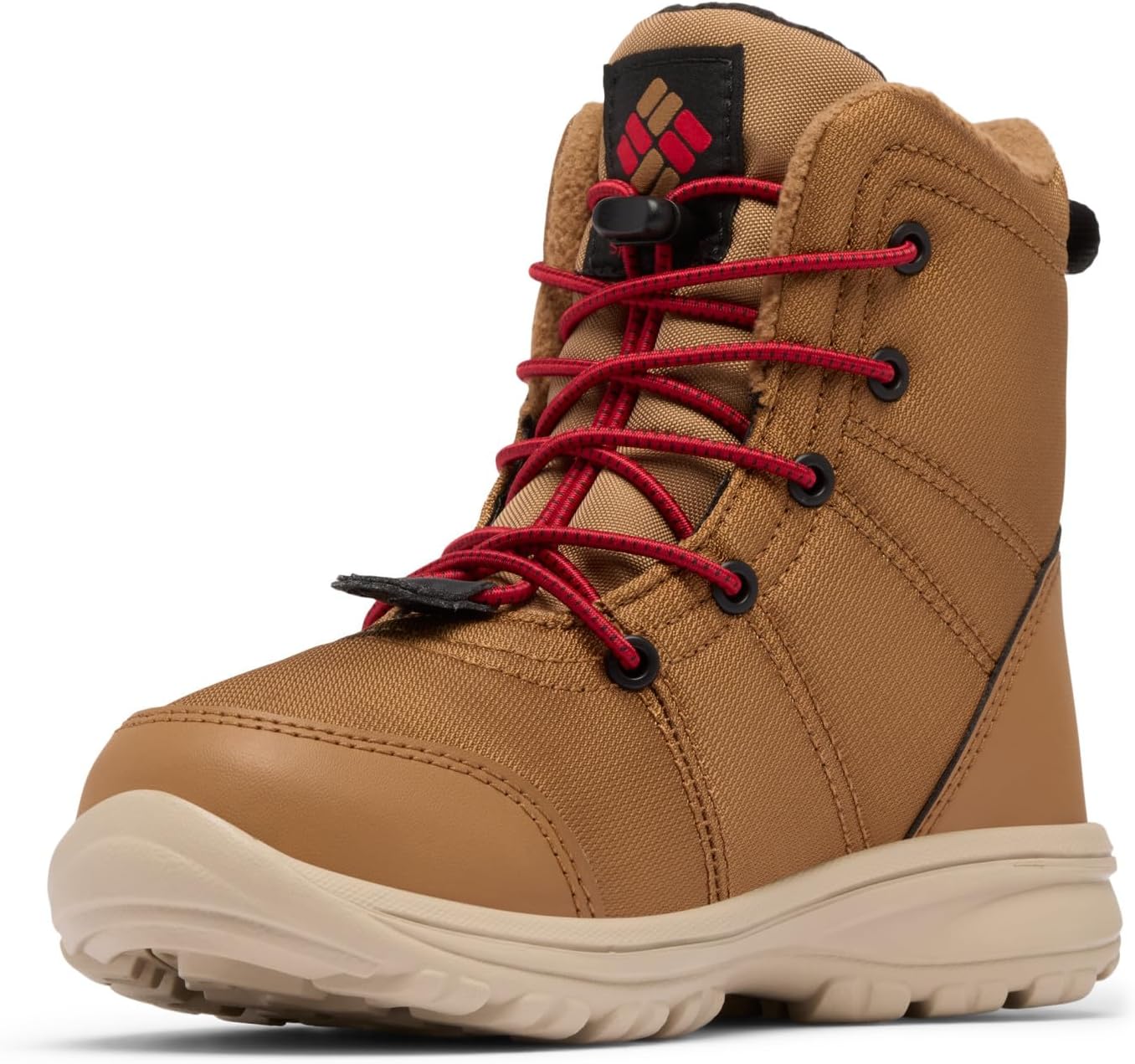 Columbia Kids' Fairbanks Omni-heat зимние ботинки, Elk/Mountain Red — фото 4