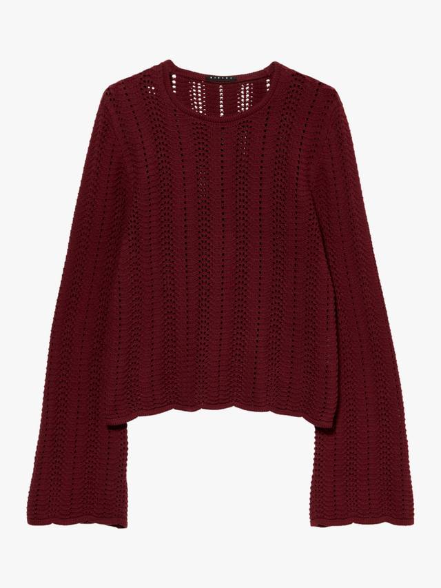 

Джемпер с колоколообразными рукавами и фактурной вязкой SISLEY, Bordeaux