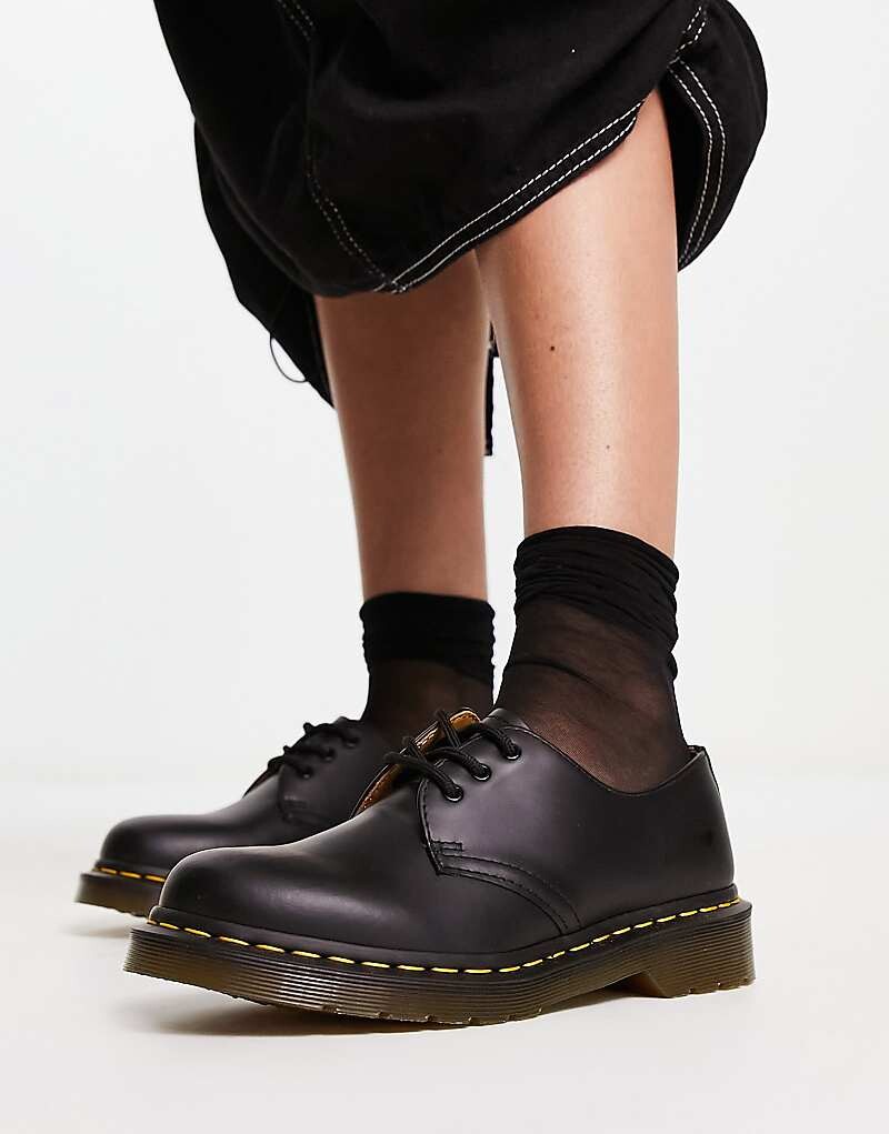 

Черные туфли на плоской подошве Gibson с тремя люверсами Dr Martens 1461