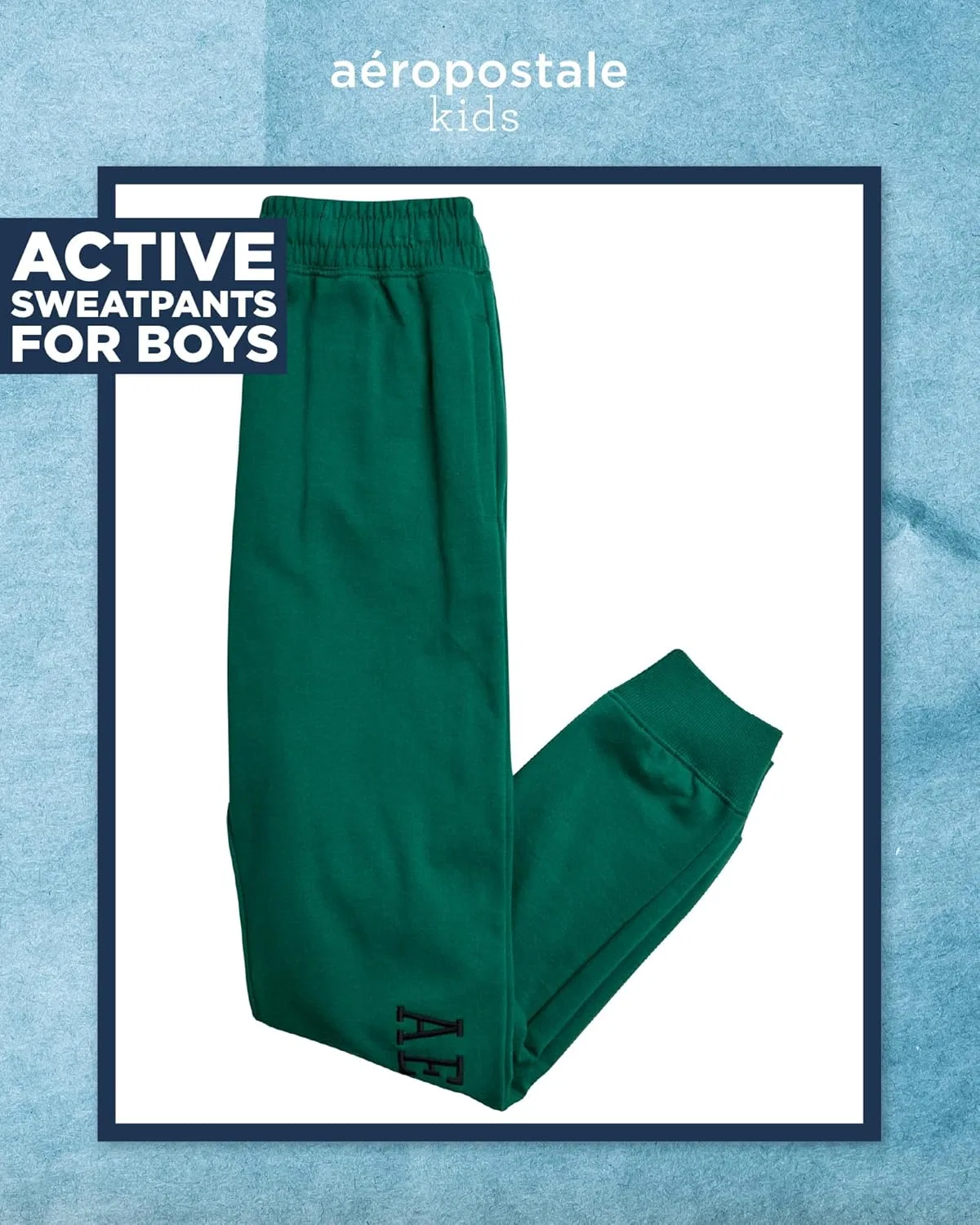Спортивные штаны AEROPOSTALE Active для мальчиков - очень мягкие флисовые спортивные штаны-джоггеры для мальчиков, детская спортивная одежда с карманами (размеры: 4-16), Evergreen — фото 2