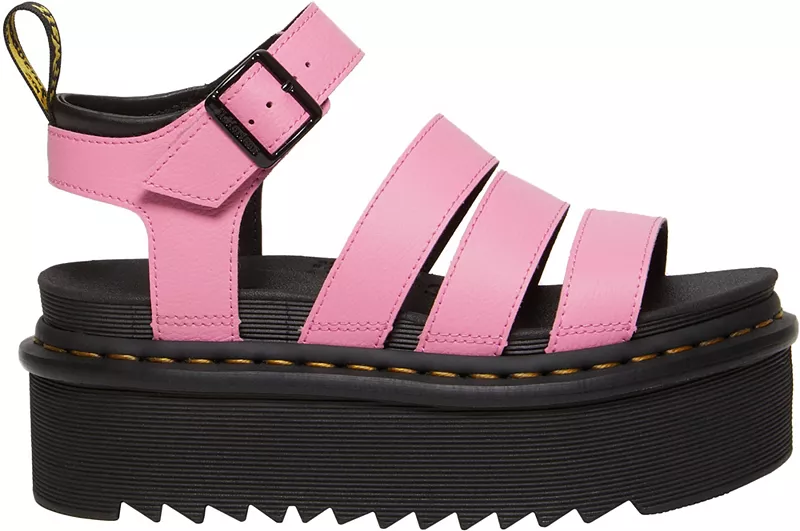 Женские кожаные сандалии на платформе Dr. Martens Blaire Quad Athena, цвет Fondant Pink Athena
