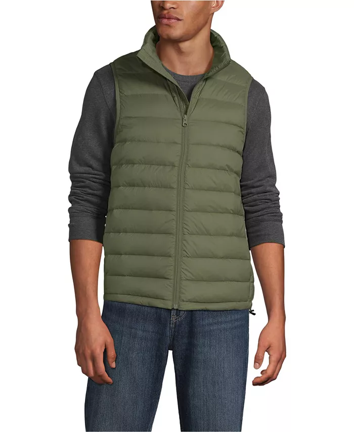 

Мужская утепленная жилетка Wanderweight с пуховым наполнителем Lands' End, зеленый