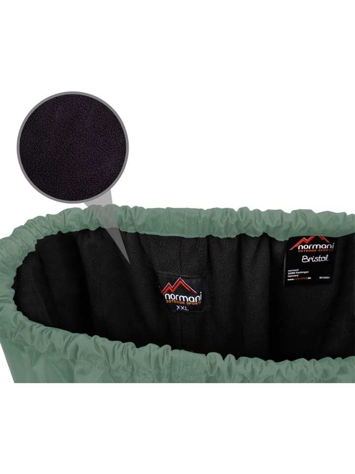 Normani Outdoor Sports Детские непромокаемые штаны с флисовой подкладкой, цвет «Бристоль», темно-зеленый — фото 4