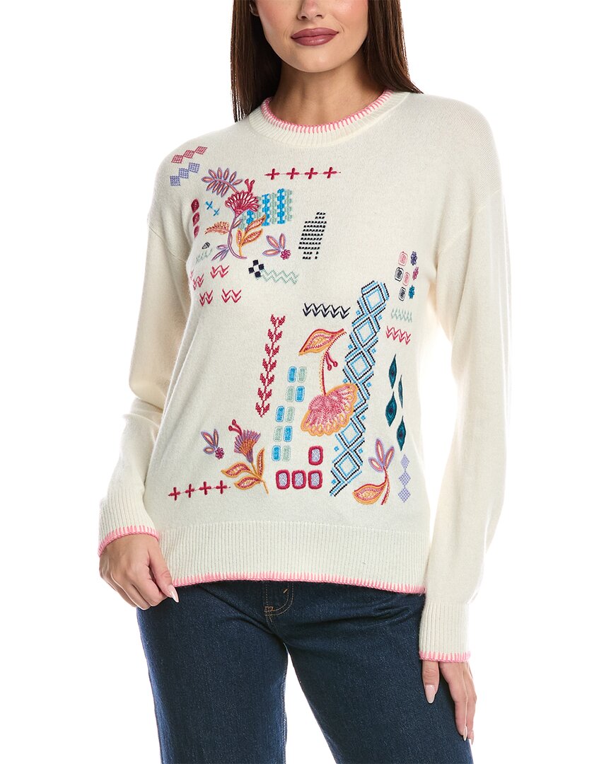 

Джонни Вас Свитер из смеси шерсти и кашемира с заниженной линией плеча Johnny Was, белый