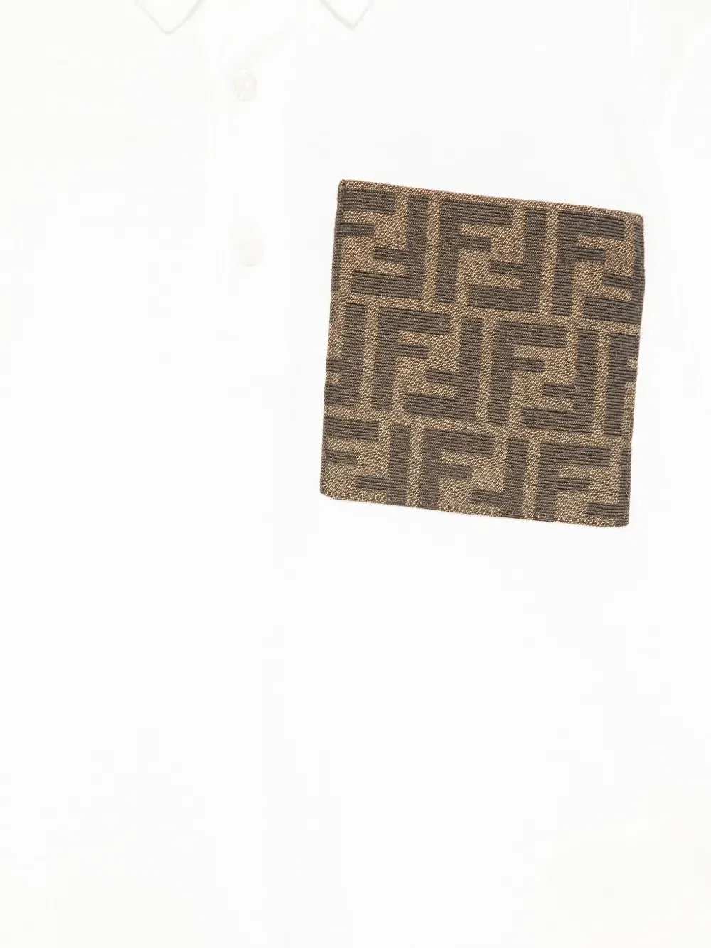 Рубашка-поло с нашивкой FF Logo Fendi Kids, бежевый — фото 3