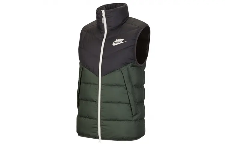 Nike Пуховик зимний мужской черный зеленый разноцветный, Black Green Multicolor — фото 3