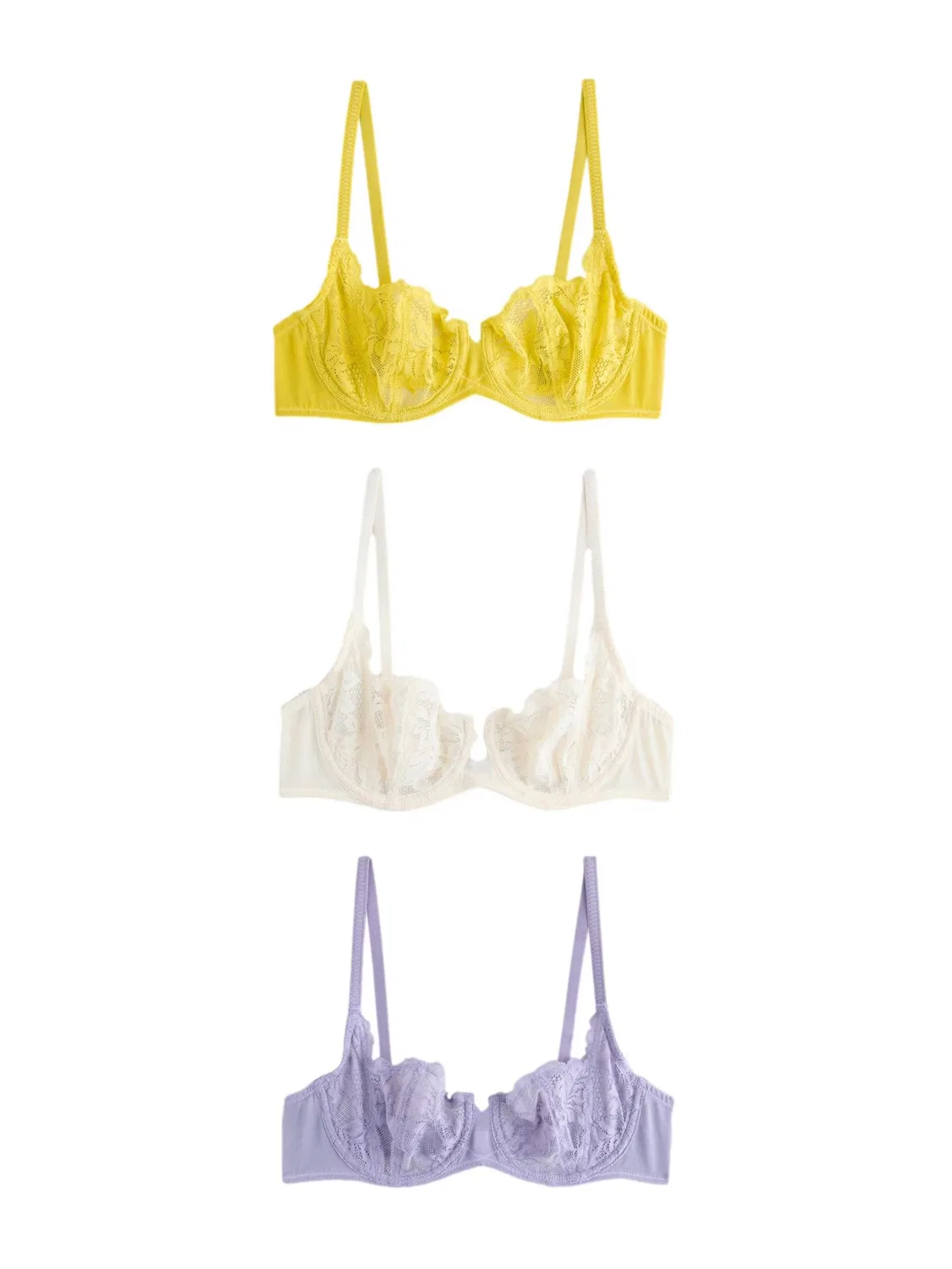 Бюстгальтер балконет Next, Cream/Kiwi/Lavender
