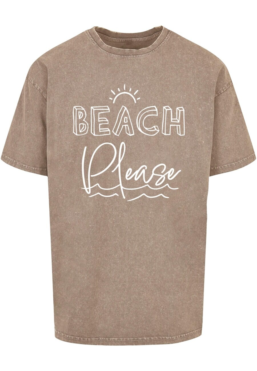 

Футболка Merchcode BEACH PLEASE, пятнистый коричневый