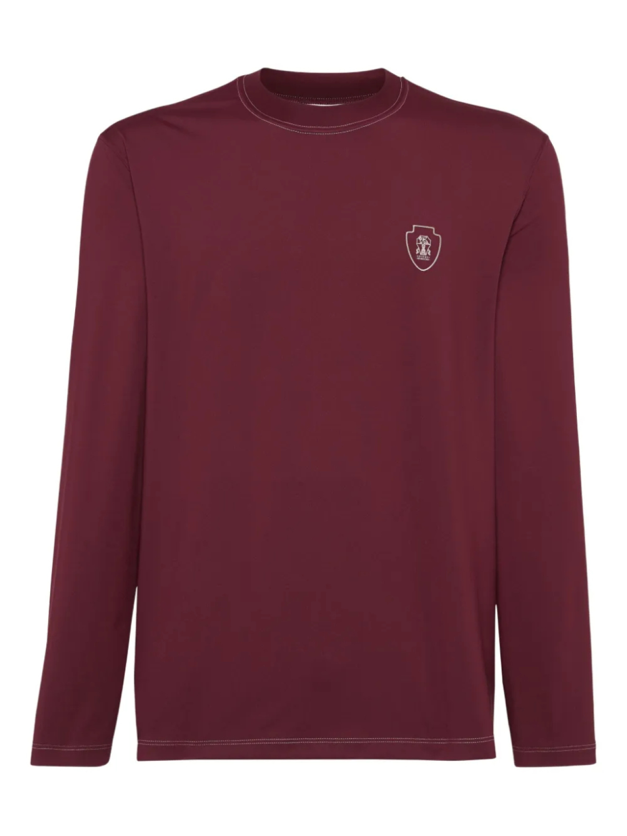 

Brunello Cucinelli лонгслив с вышитым логотипом, красный