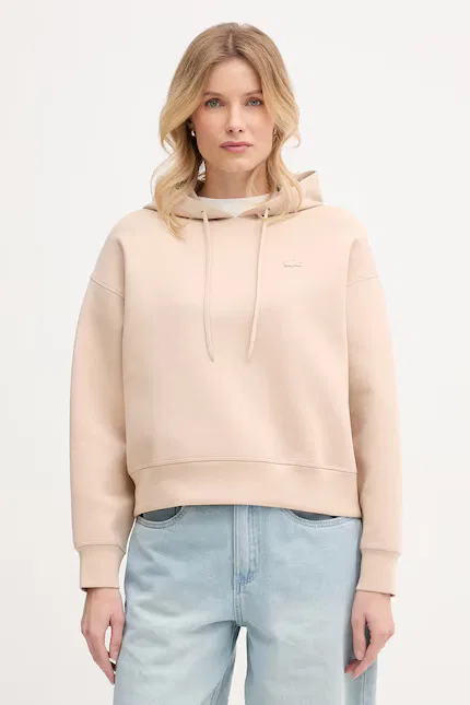 Худи Lacoste, бежевый, с капюшоном