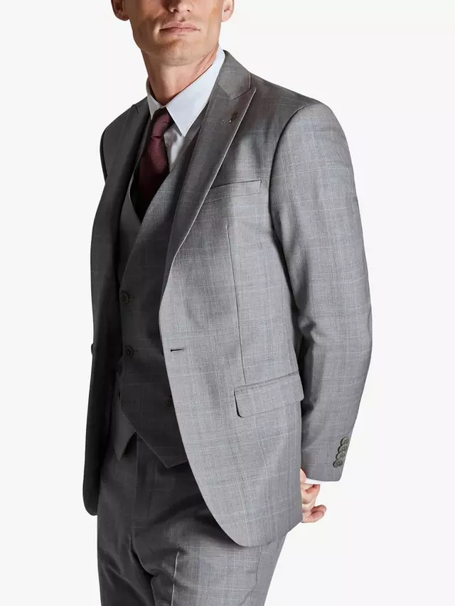 

Куртка Ted Baker Soft Check Wool Blend Slim Fit, серый