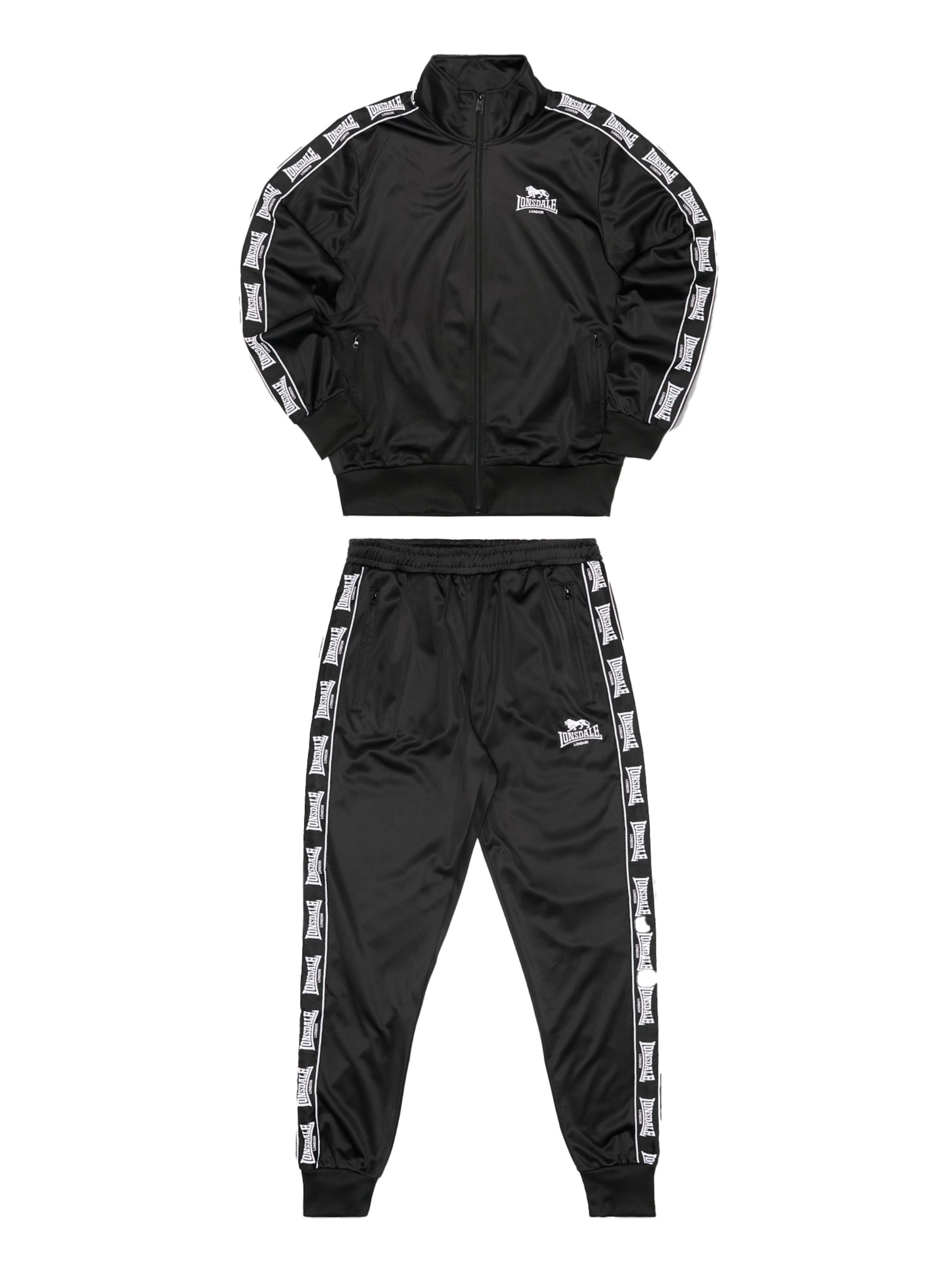 

LONSDALE Спортивный костюм в черном цвете