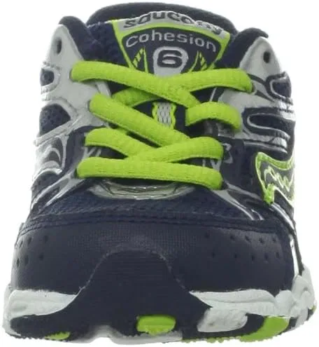 Детские кроссовки для мальчиков Cohesion Lace Saucony, Navy/Lime/Silver — фото 2