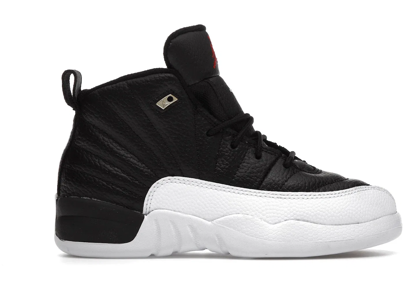 Детские кроссовки высокие с принтом Jordan 12 Retro, Black/Varsity Red-White