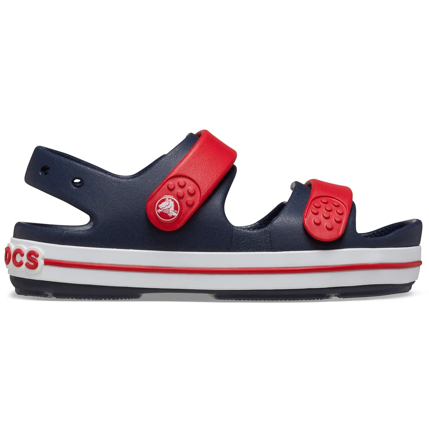 Детские сандалии с ремешком на пятке Crocs, Navy/Red — фото 4