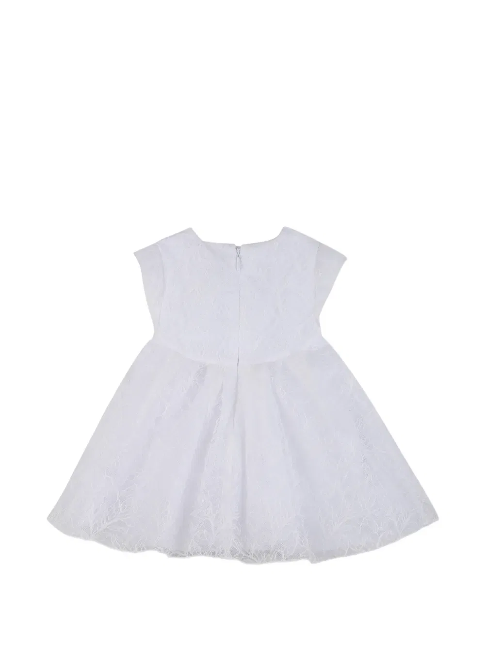 Платье с узором из листьев Givenchy Kids, белый — фото 2